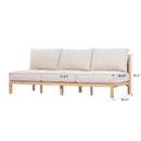 73.23" Outdoor Acacia Wood Frame Rope-Braided Backrest Three-Seater Sofa by HouseOfZazla