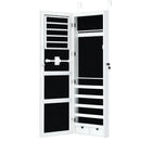 Door Mounted Lockable Mirrored Jewelry Cabinet with LED Lights by LJGDeals