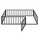 Metal Floor Bed Frame With Fence And Door by HouseOfZazla