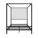 Canopy Bed With Tall Upholstered Headboard, 4 Poster Frame