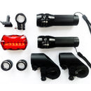 Bike Light Set: 2× Q5 LED Front Flashlights, 2 Mounts & 1 Rear Light
