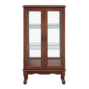 Curio Cabinet Lighted Curio Diapaly Cabinet With Adjustable Shelves And Mirrored Back Panel, Tempered Glass Doors (3 Tier), (E26 Light Bulb Not Included) by Unique Piece Furniture