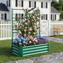 4x2x1FT Galvanized Raised Garden Bed with Arch Trellis