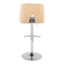 Stella - Contemporary Adjustable Barstool Stool With Swivel & Rounded T Footrest (Set of 2)