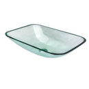 Clear Vessel Sink Rectangle Above Counter Bathroom Basin With Pop Up Drain, No Faucet - Clear by HouseOfZazla