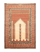 4'4'' x 6'4'' Hand Knotted 100% Wool Prayer Rug Oriental Area Rug Beige