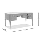 Dauphin Gold Accent 5-Drawer Wood Executive Desk Dark Walnut Ash Wood & Veneer by HouseOfZazla