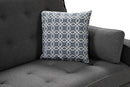 William - Sleeper Sofa With 2 USB Charging Ports And 4 Accent Pillows - Gray by HouseOfZazla