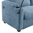 Sleeper Sofa Loveseat Sofa With Full Size Mattress, 2 USB Ports, 2 Cup Holders, 2 Side Pockets And Phone Holder by HouseOfZazla