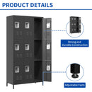 9 Door Lockers With Lock For Secure Storage And - Black by HouseOfZazla