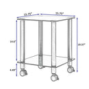 2-Piece Black Side Table, 2-Tier Space End Table, Modern Night Stand, Sofa table, Side Table with Storage Shelve