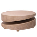 Modern Round Wood Coffee Table, Accent Table For Living Room - Antique Natural / Natural / Rustic by HouseOfZazla
