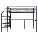 Loft Bed With Desk And Lateral Storage Ladder by Unique Piece Furniture