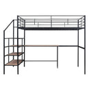 Loft Bed With Desk And Lateral Storage Ladder by HouseOfZazla