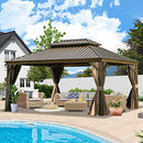 12' x 16' Hardtop Gazebo Outdoor Aluminum Gazebo with Double Canopy by HouseOfZazla