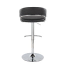 Jie - Contemporary Adjustable Barstool With Swivel & Rounded T Footrest (Set of 2) by HouseOfZazla
