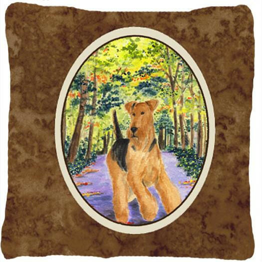 Airedale Decorative   Canvas Fabric Pillow