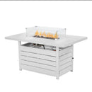 Rectangular Propane Fire Pit Table With Burner, Lava Rock, Waterproof Cover by HouseOfZazla