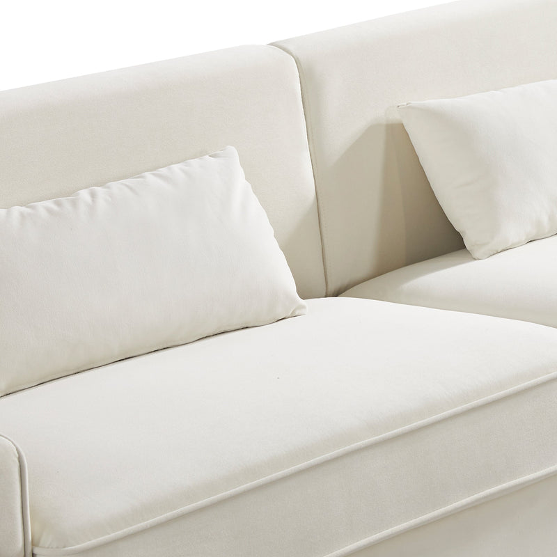 85.44" Modern Velvet Couch with Gold Legs,Upholstered Sofa for Living Room