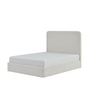 Canter Tall Headboard Upholstered Bed in Pearl White Chenille, Queen Size by HouseOfZazla