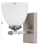 5"W Chapman 1-Light Sconce Matte Nickel by LampsUSA