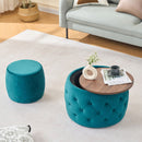 Nesting Ottomans 2 Piece With Tray, 4 In 1 Function by Unique Piece Furniture