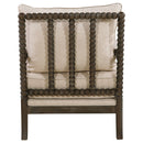 Blanchett Upholstered Bobbin Accent Chair Beige and Distressed Brown
