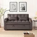 Modern Loveseat Futon Sofa With Pullout Bed, Adjustable Reclining Backrest, Toss Pillows by Unique Piece Furniture