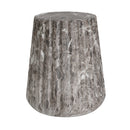 Outdoor Cleme Carved Side Table, Brown End Table