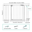 Pressure Mounted Baby Gate For Stairs - White