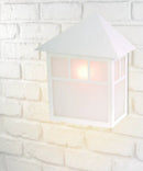 11"H Artisan 1-Light Textured White Pocket Outdoor Wall Light by LampsUSA