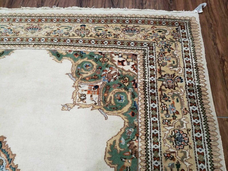 6' X 9' Vintage Handmade India Open Field Tribal Wool Rug Carpet Medallion Nice