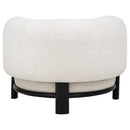 Lawler Upholstered Barrel Back Accent Chair Ivory and Black