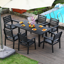 HDPE Outdoor Patio Dining Set with 6 Chairs by HouseOfZazla