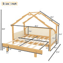 Twin Size Wood Treehouse Bed with Soft Cushion Rails