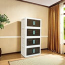 4-Tier Plastic Storage Bins with Lids – 24' Extra Large Collapsible Stackable Storage Cabinet with Wheels, Foldable Organizer System for Closet, Bathroom, Home, Office, Dorm