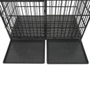 Extra Large Heavy Duty Dog Crate With Removable Pans For Dogs - Black