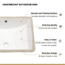 European Style Ceramic Rectangular Undermount Bathroom Sink With Overflow by HouseOfZazla
