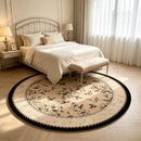 Medieval Style Round Velvet Plush Area Rug