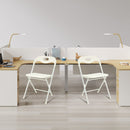 Folding Chairs, Stackable & Waterproof (Set of 4) - White by HouseOfZazla