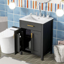Bathroom Vanity Combo With Ceramic Sink, Luxurious Space-Saving Vanity, 2 Soft Close Doors by HouseOfZazla