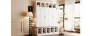 U-Can Farmhouse Entryway Storage Cabinet with Shoe Rack & Display Cubbies