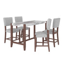 5 Piece Counter Height Dining Set With 4 Upholstered Chairs by HouseOfZazla