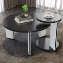 Round Coffee & End Table Set - Black by HouseOfZazla