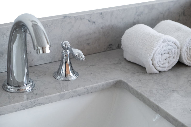 49"x 22" bathroom stone vanity top carrara jade engineered marble color with undermount ceramic sink and 3 faucet hole with backsplash