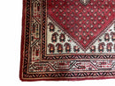 4 X 6.5 Antique Handmade Wool Rug Paisley Boteh Design Tribal Rug Red Ivory