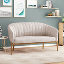 Mid Century Modern Loveseat With Channel Stitched Backrest by HouseOfZazla
