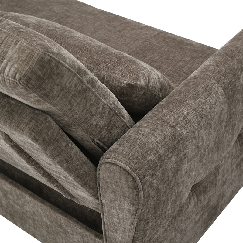 2-in-1 Sofa 82' Three-Seater with Sofa Bed and Reversible Recliner, Dark Grey Chenille