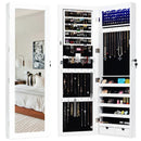 Door Mounted Lockable Mirrored Jewelry Cabinet with LED Lights by DirectDeals