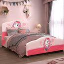 Kids Children Upholstered Platform Toddler Girl Pattern Bed by LJGDeals